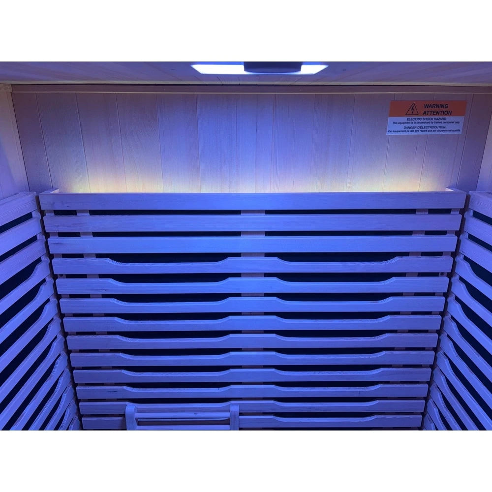 Blisspod | Milano | Full Spectrum Sauna | Canadian Hemlock Wood | Ultra Low EMF | 5 Far Infrared & 1 Red Glass Heater | Chromotherapy | Upto 2 Person
