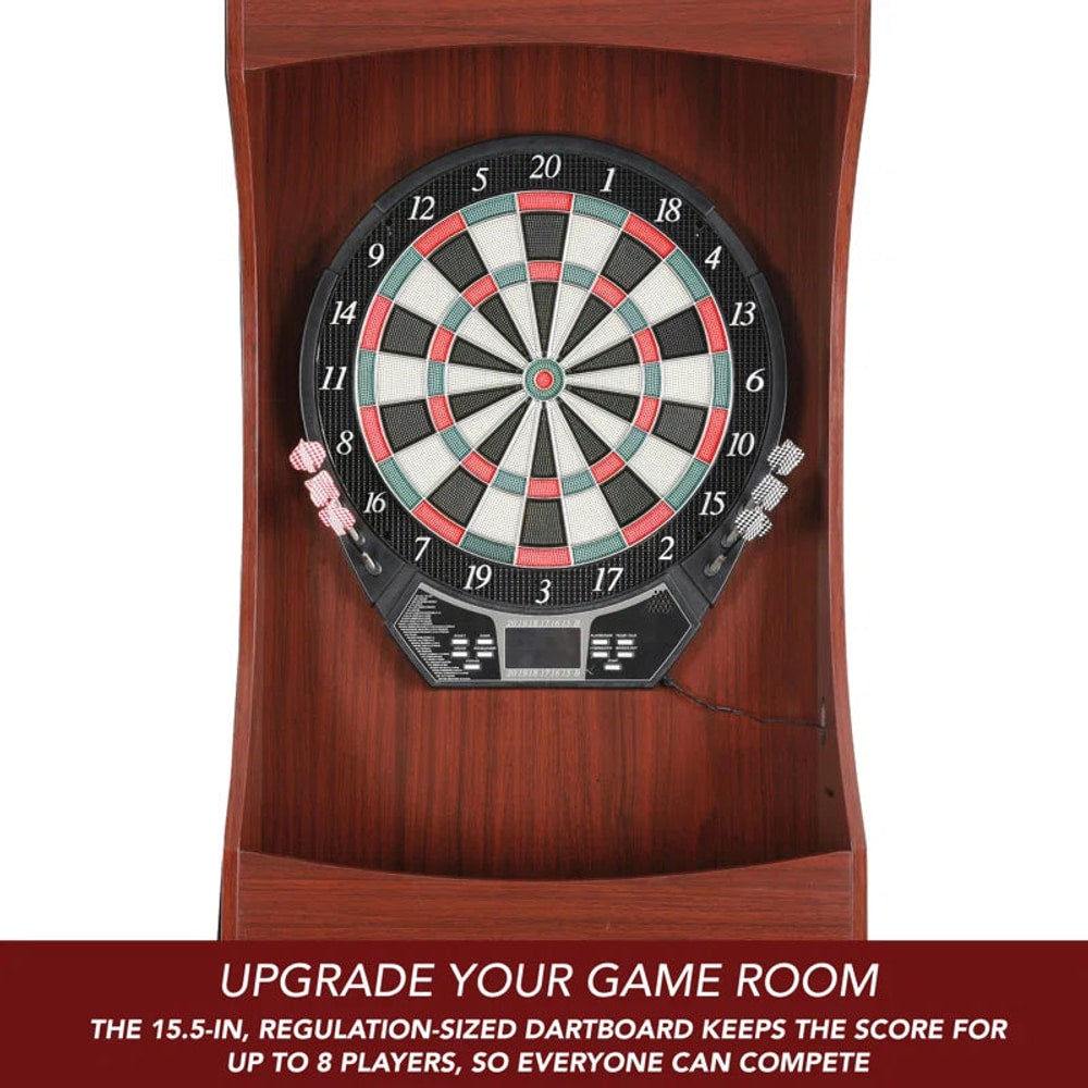 Electronic Dartboard and Cabinet Set with Darts