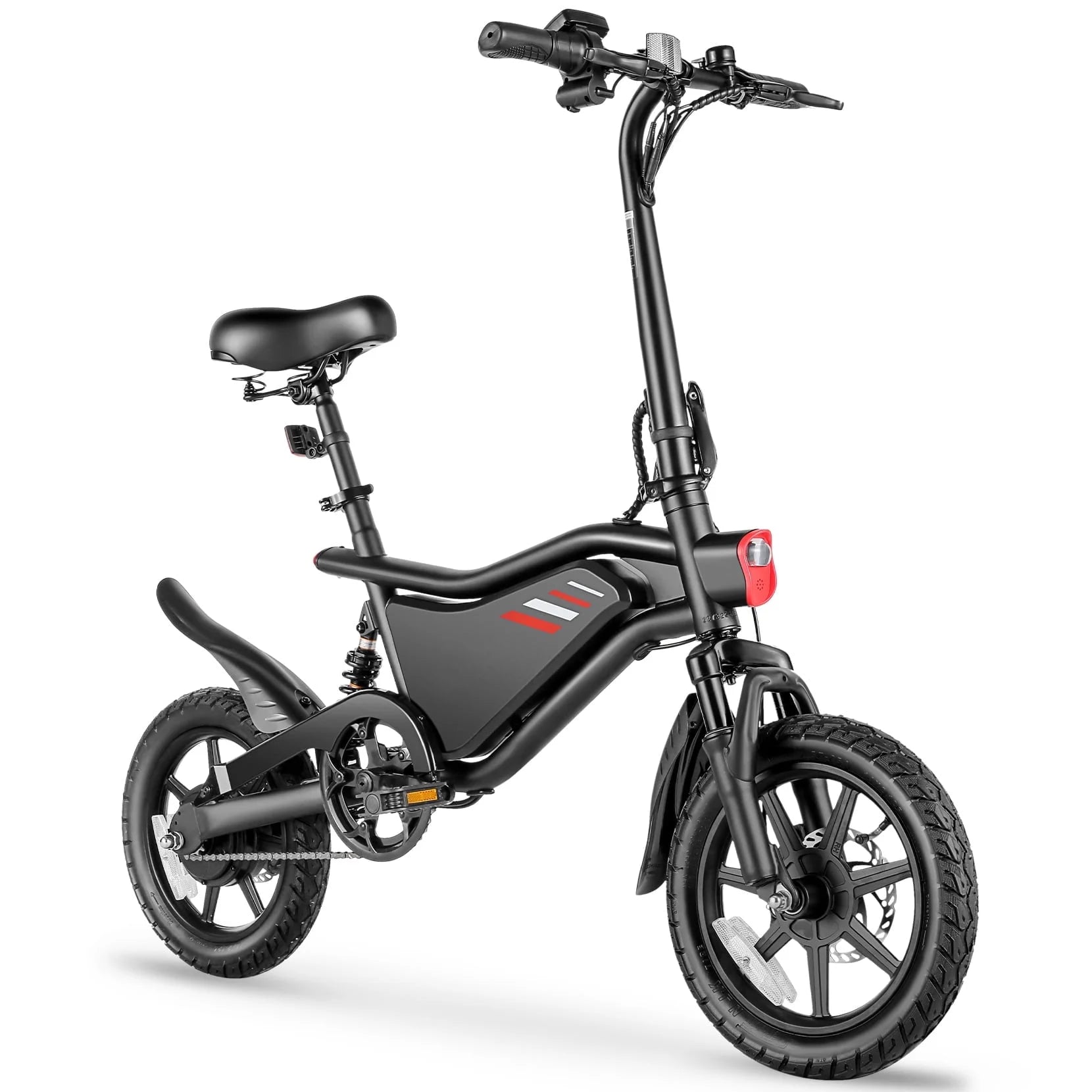 350W Foldable Electric Bike for Adults, 14" Small E-Bike, LCD, Full Suspension, 48V 7.8Ah Electric Cycle for Adult UL 2849