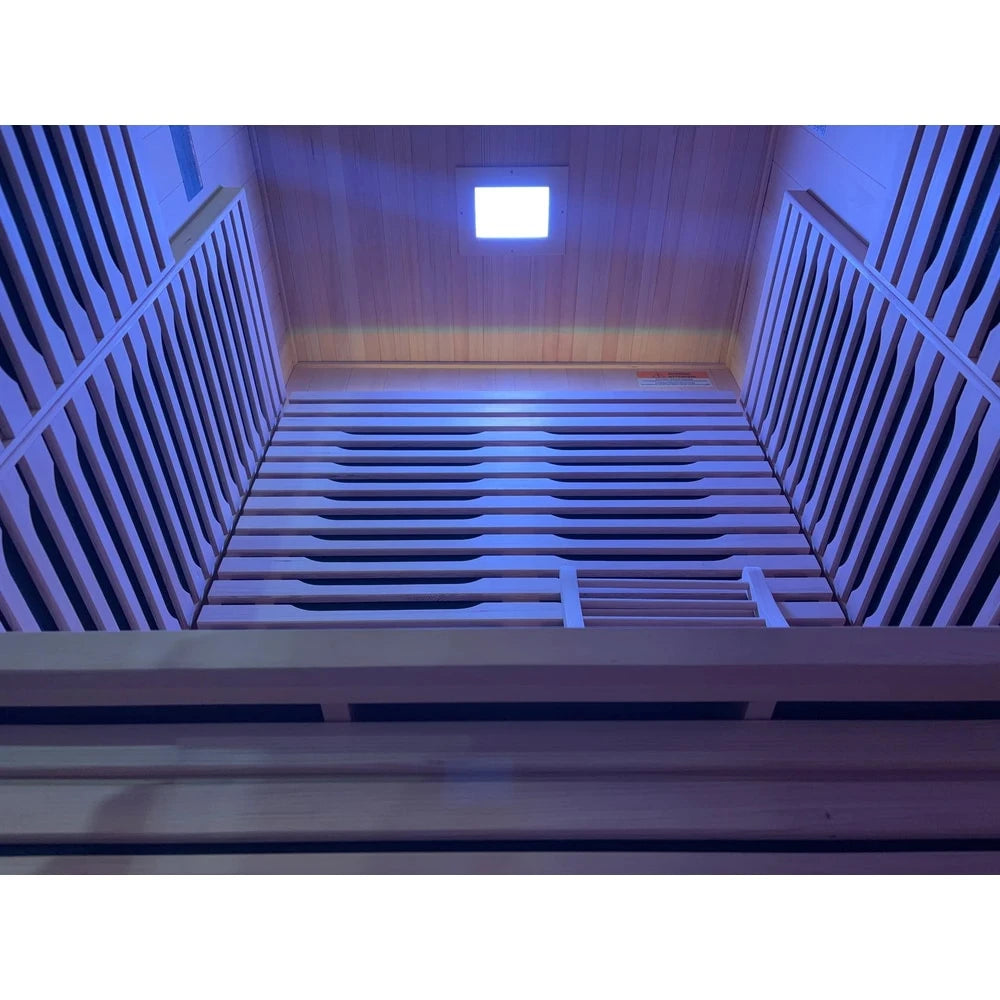 Blisspod | Milano | Full Spectrum Sauna | Canadian Hemlock Wood | Ultra Low EMF | 5 Far Infrared & 1 Red Glass Heater | Chromotherapy | Upto 2 Person