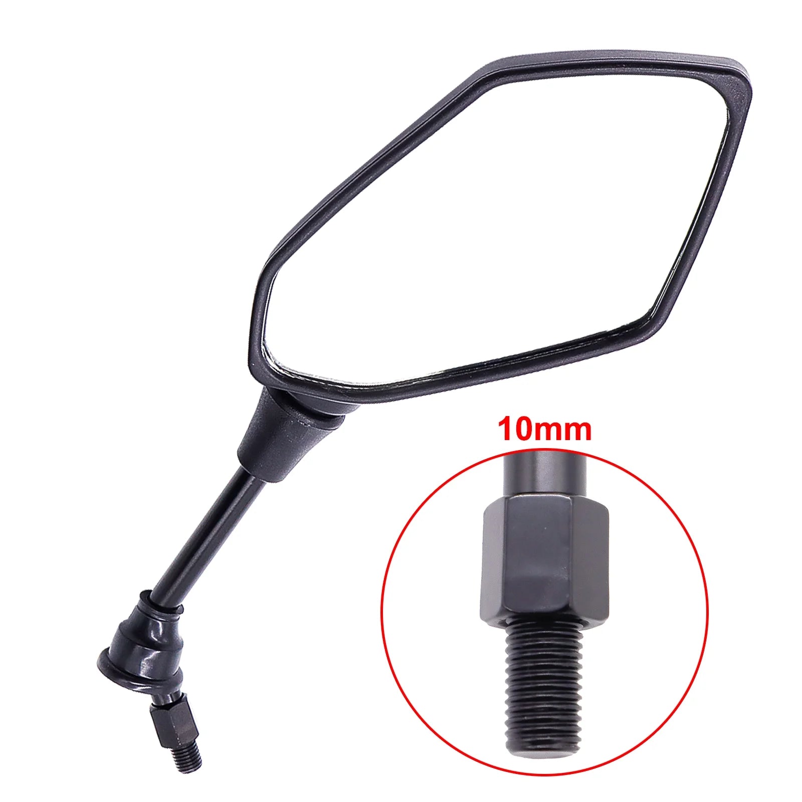 2X Motorcycle Rear View Side Mirrors with 2X Free 7/8" Handle Bar Mount for ATV Bike