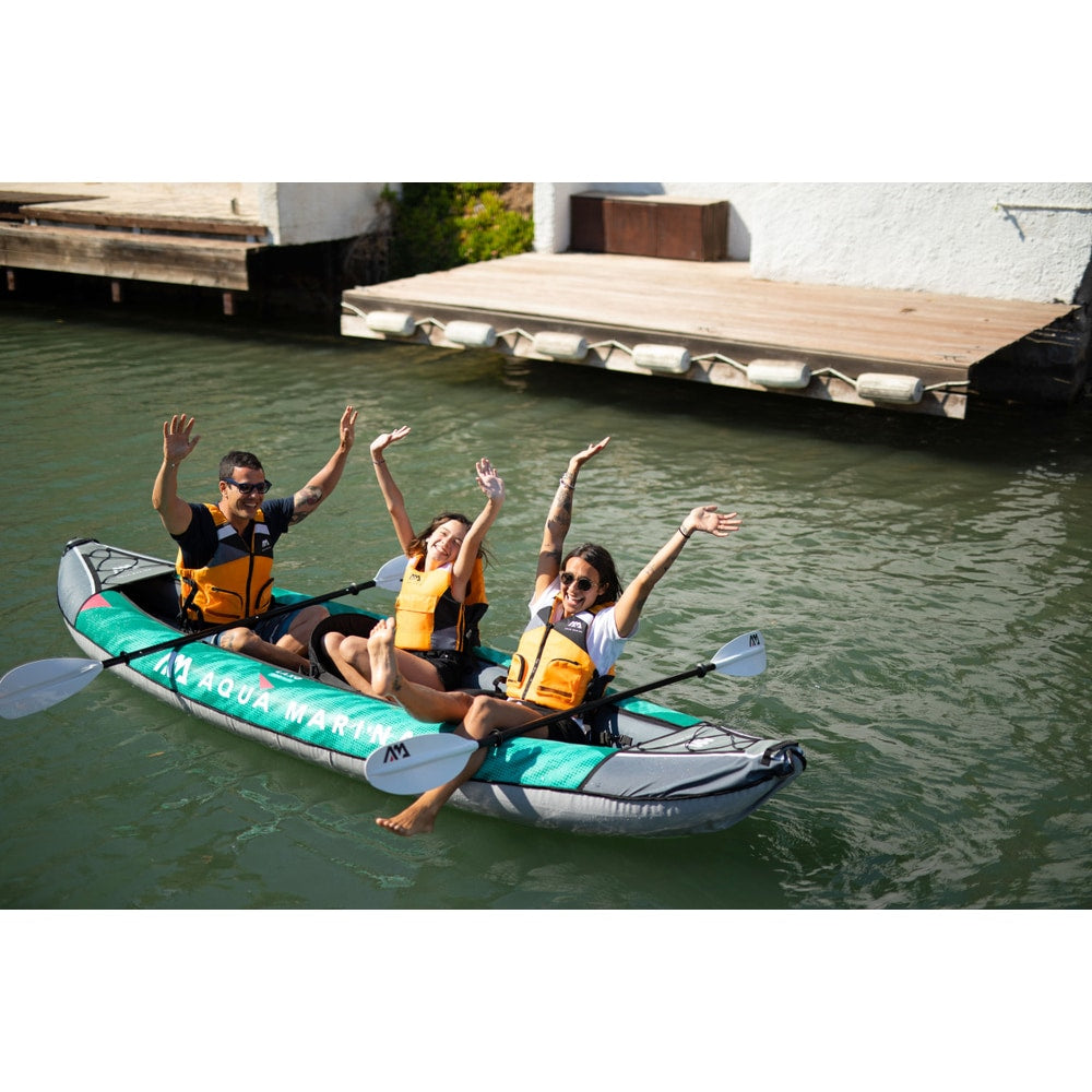 Aqua Marina LAXO 12'6" Inflatable Recreational Kayak | 2+1 Person, 462 lb Payload, AQUASHELL Hull