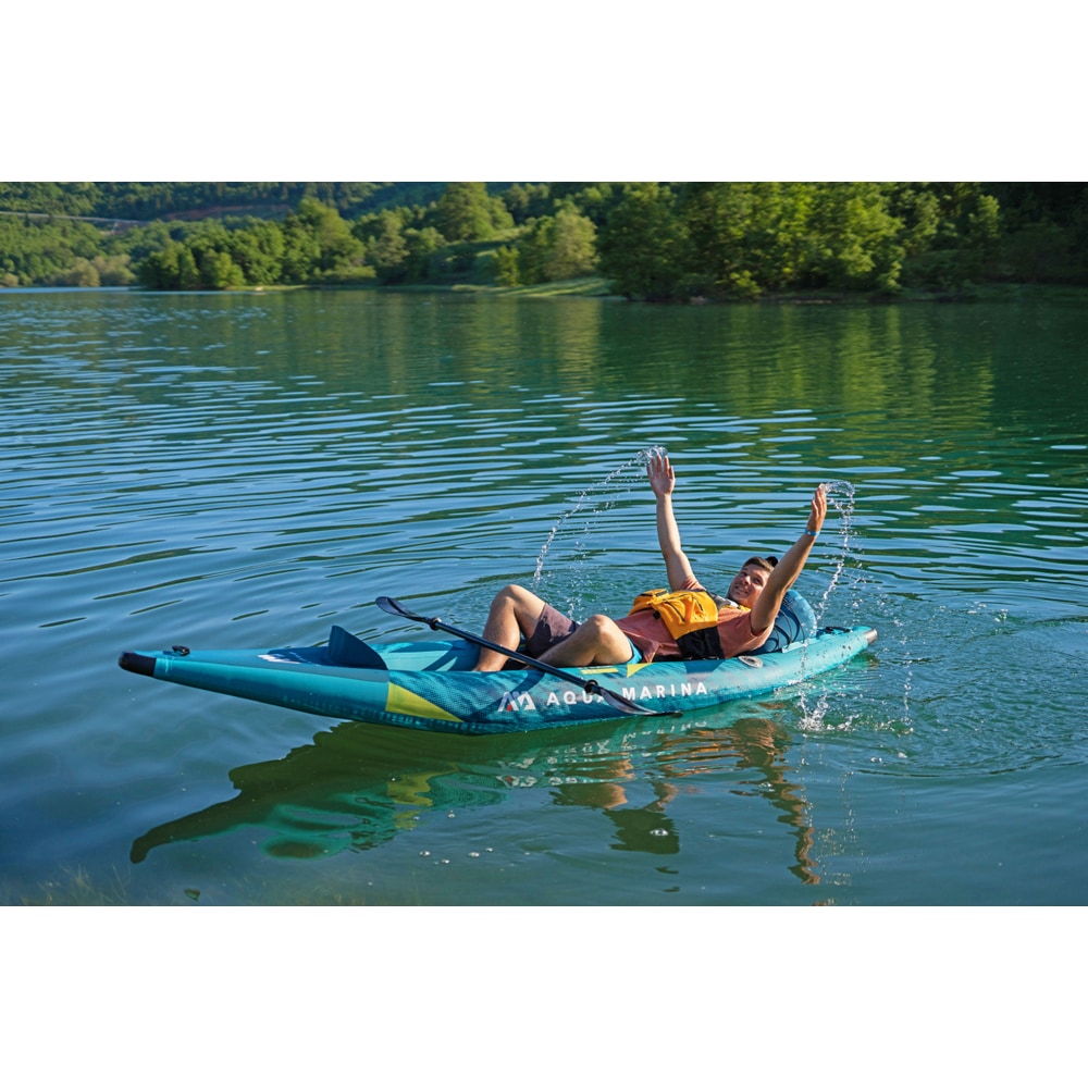 Aqua Marina STEAM 10'3" Inflatable Whitewater Kayak | 1-Person, Drop-Stitch Floor, Class III Ready