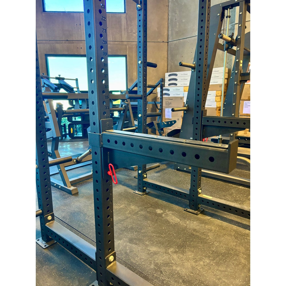 Commercial Squat Rack w/ Safety Bars, J-Hooks & Weight Storage (New)