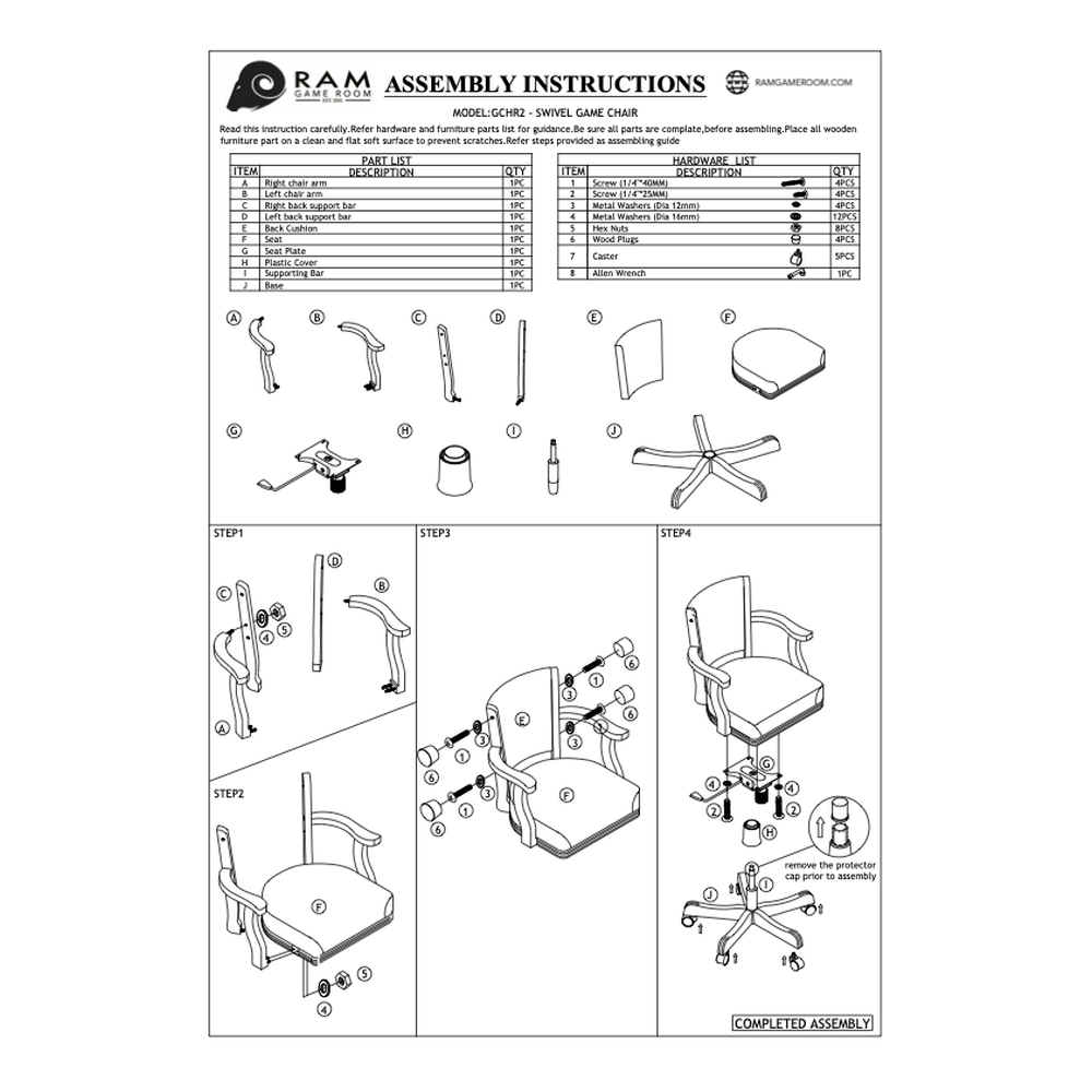 RAM Game Room 60" 2 IN 1 GAME TABLE x 6 SWIVEL GAME CHAIRS