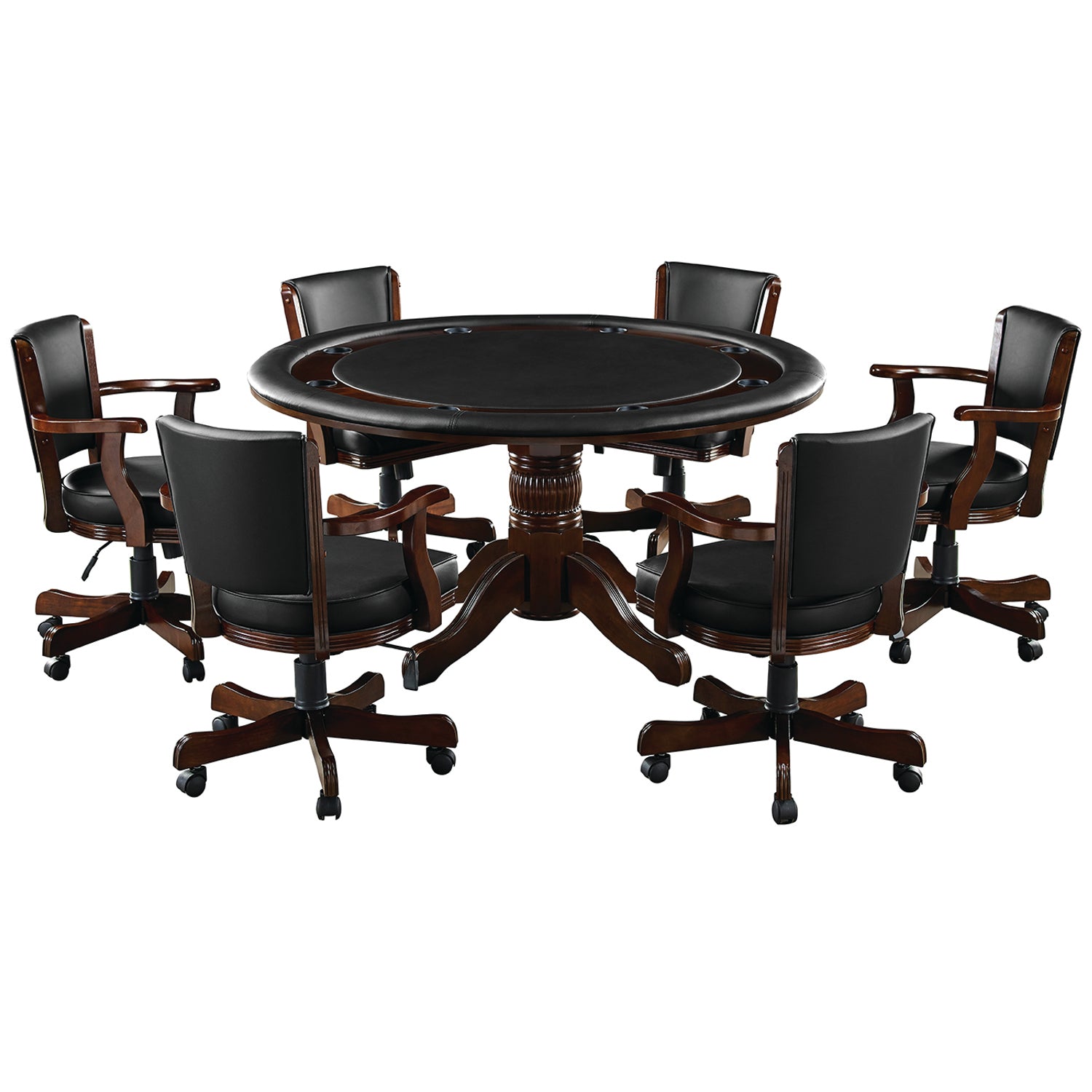 RAM Game Room 60" 2 IN 1 GAME TABLE x 6 SWIVEL GAME CHAIRS