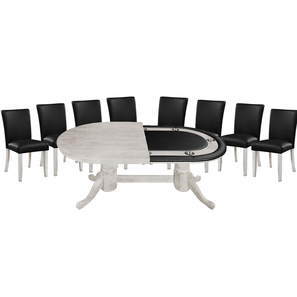 RAM Game Room 84" TEXAS HOLD'EM GAME TABLE x 8 DINING/GAME CHAIRS (Comes With Dining Top)