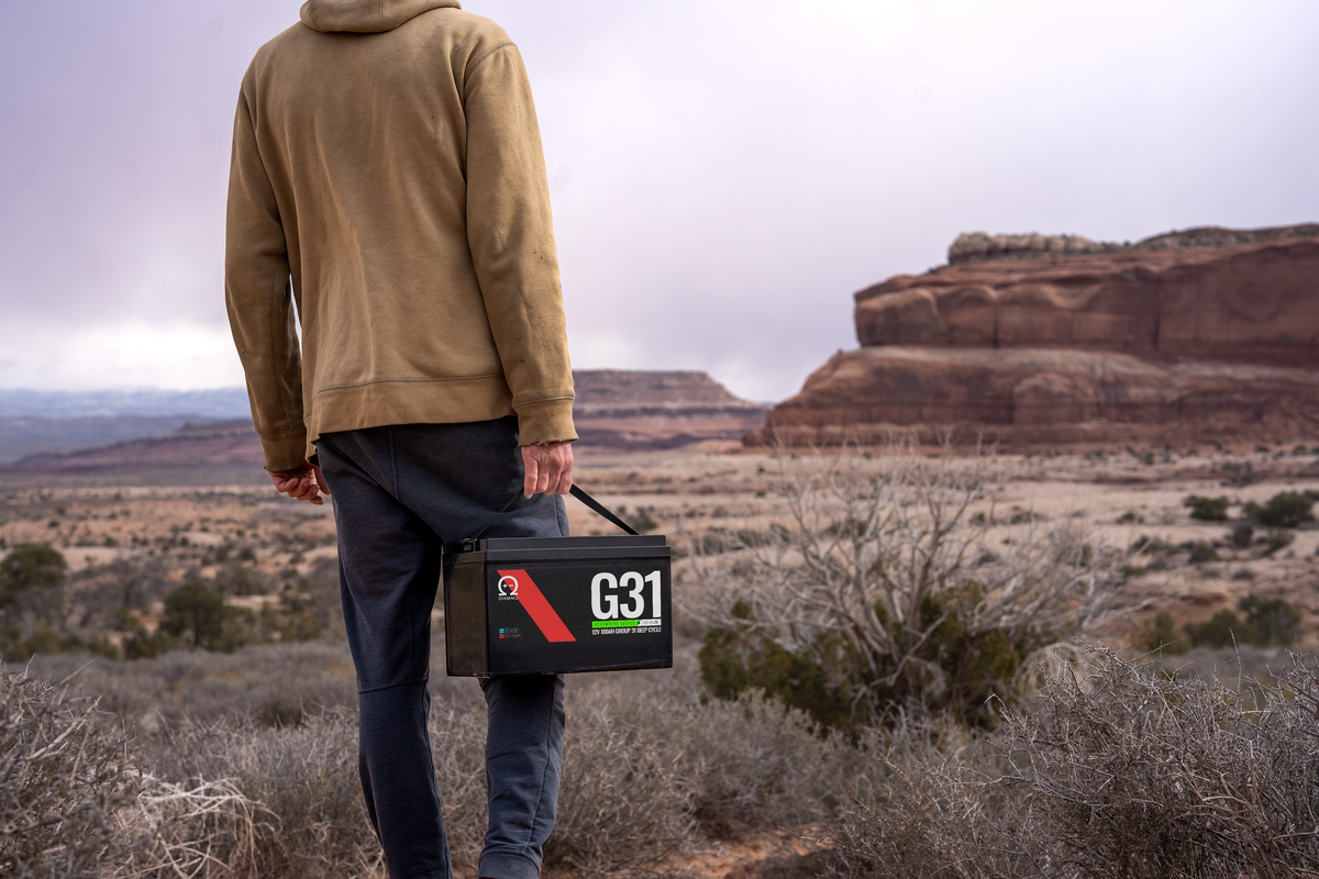 OHMMU Adventure Series Group 31 12V 180Ah Lithium Deep Cycle Battery | LiFePO4, Bluetooth, Self-Heating