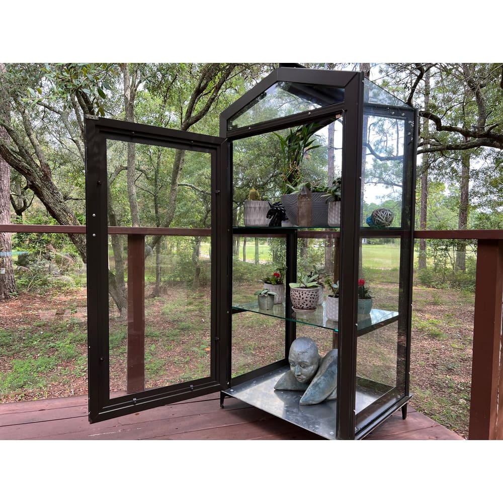 Janco Garden Curio Indoor/Outdoor Mini Greenhouse Cabinet | Aluminum Frame, Glass or Lexan, Lifetime Warranty