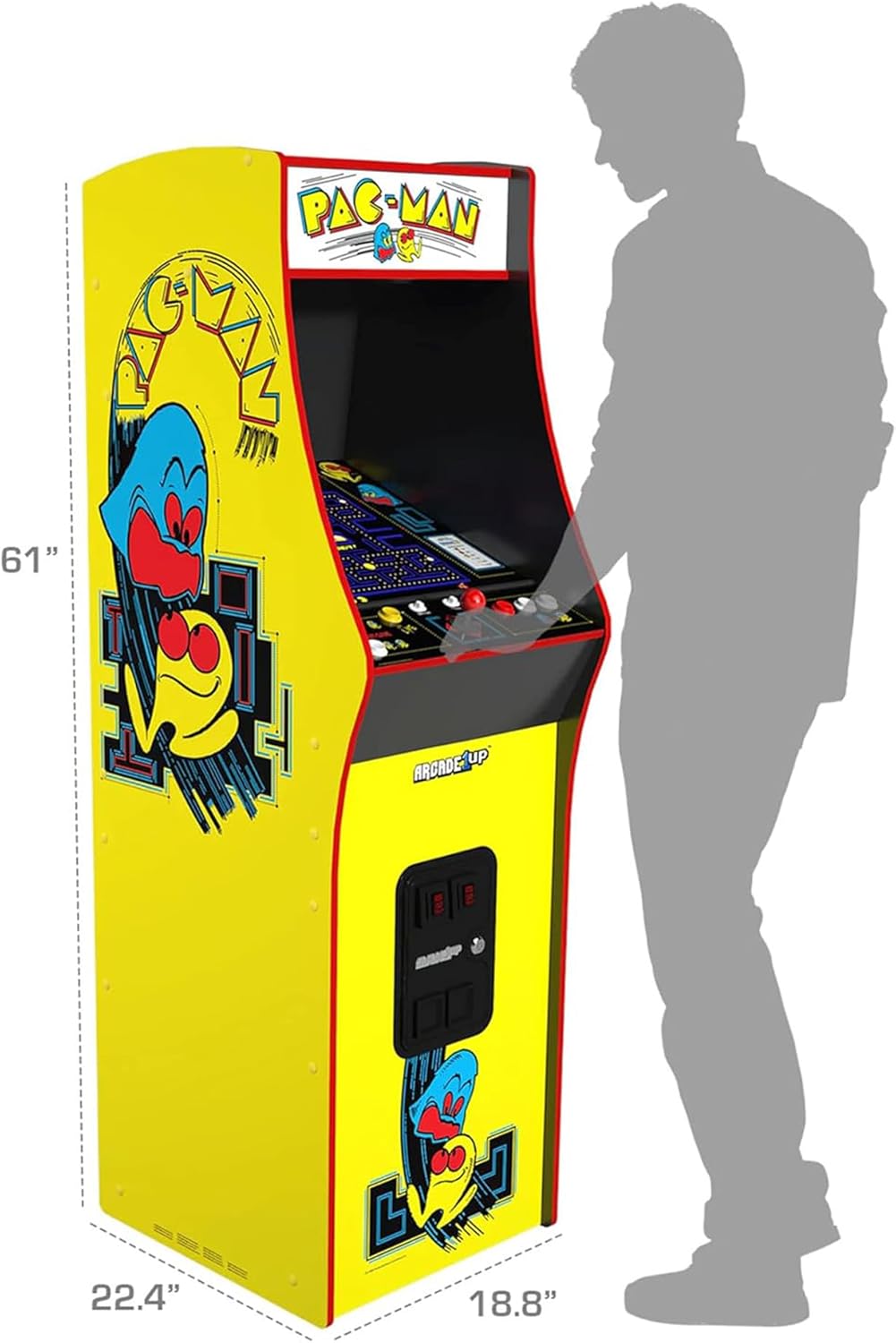 Arcade1Up PAC-MAN Deluxe Arcade Machine (5 Feet Tall | 14 Games)