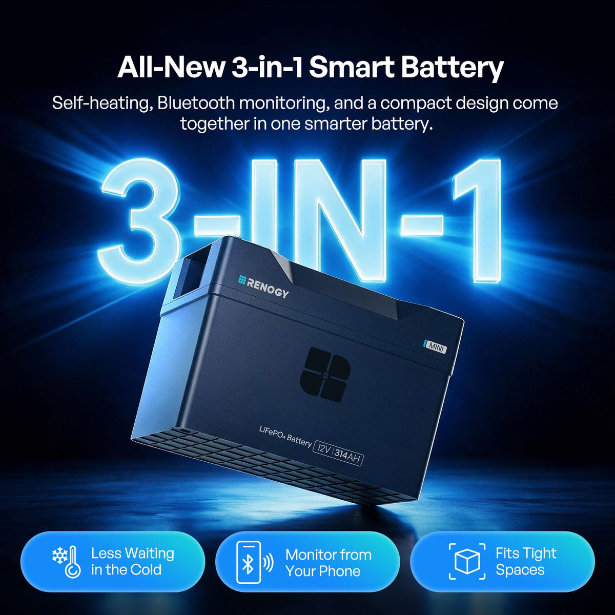 Renogy Reserve Mini Smart 12V LiFePO4 Battery (200Ah / 314Ah) - view 5