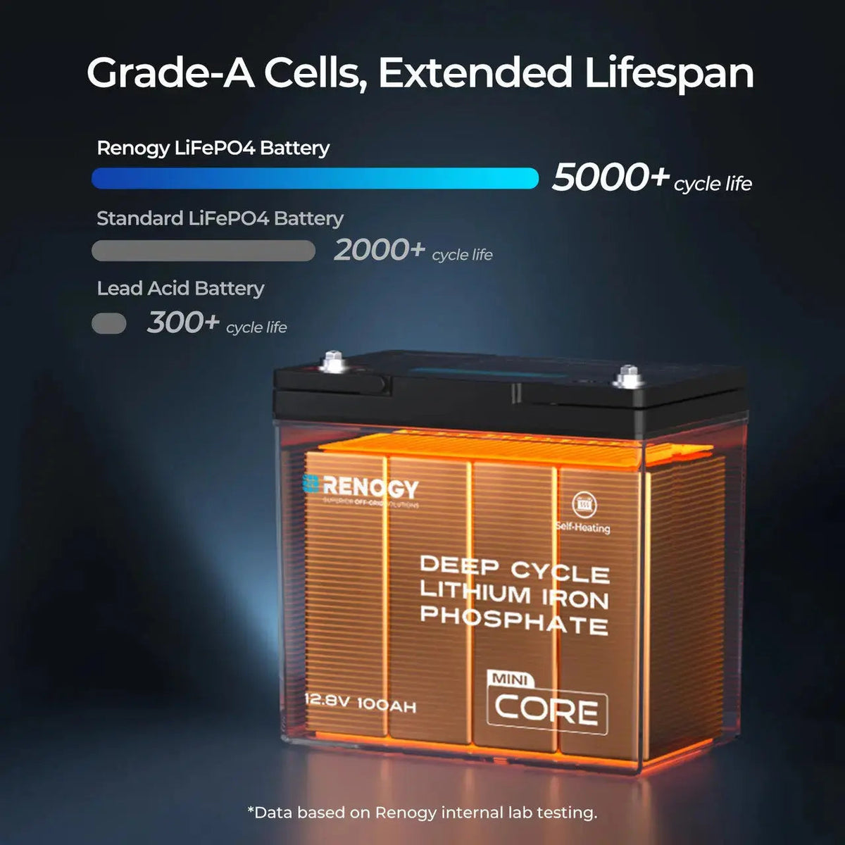 Renogy Core Mini 12V 100Ah DuoHeat LiFePO4 Battery - view 9