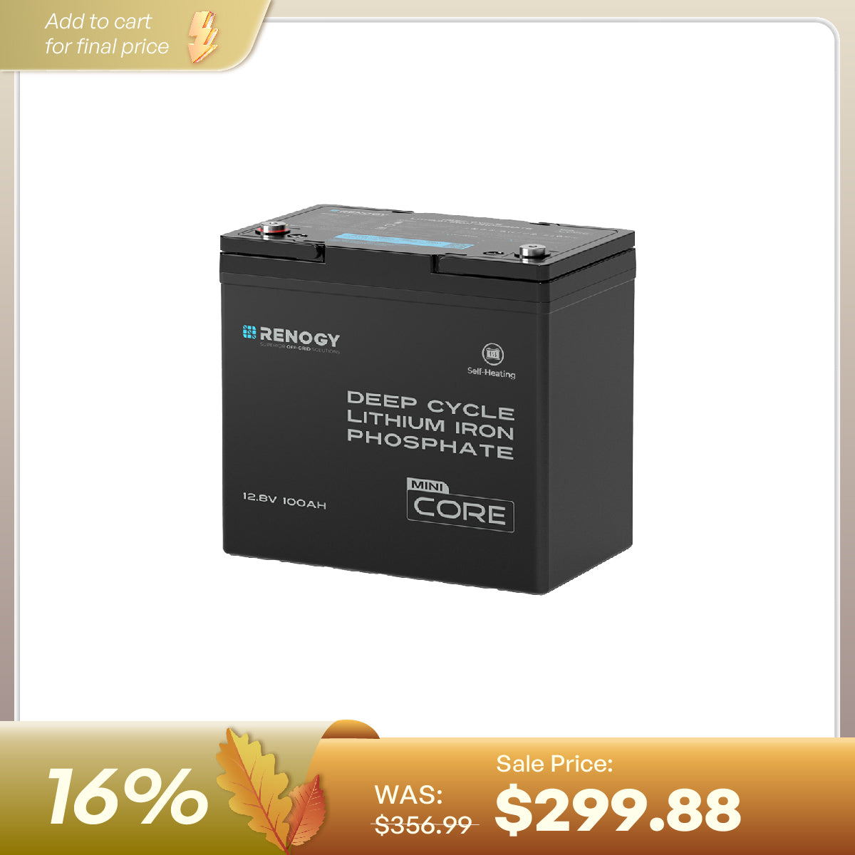 Renogy Core Mini 12V 100Ah DuoHeat LiFePO4 Battery - view 1