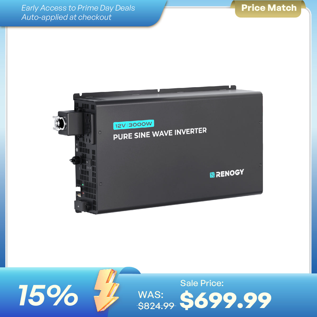 Renogy 3000W 12V Pro Pure Sine Wave Inverter - view 1