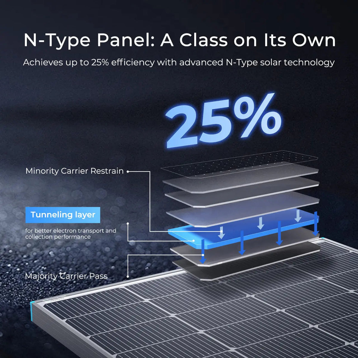 Renogy 250W 16BB N-Type Bifacial Solar Panel - view 2