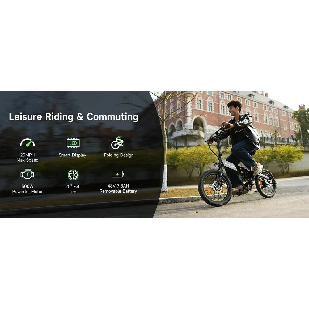 U5 500W 20" Folding eBike - Compact, Lightweight, and Powerful