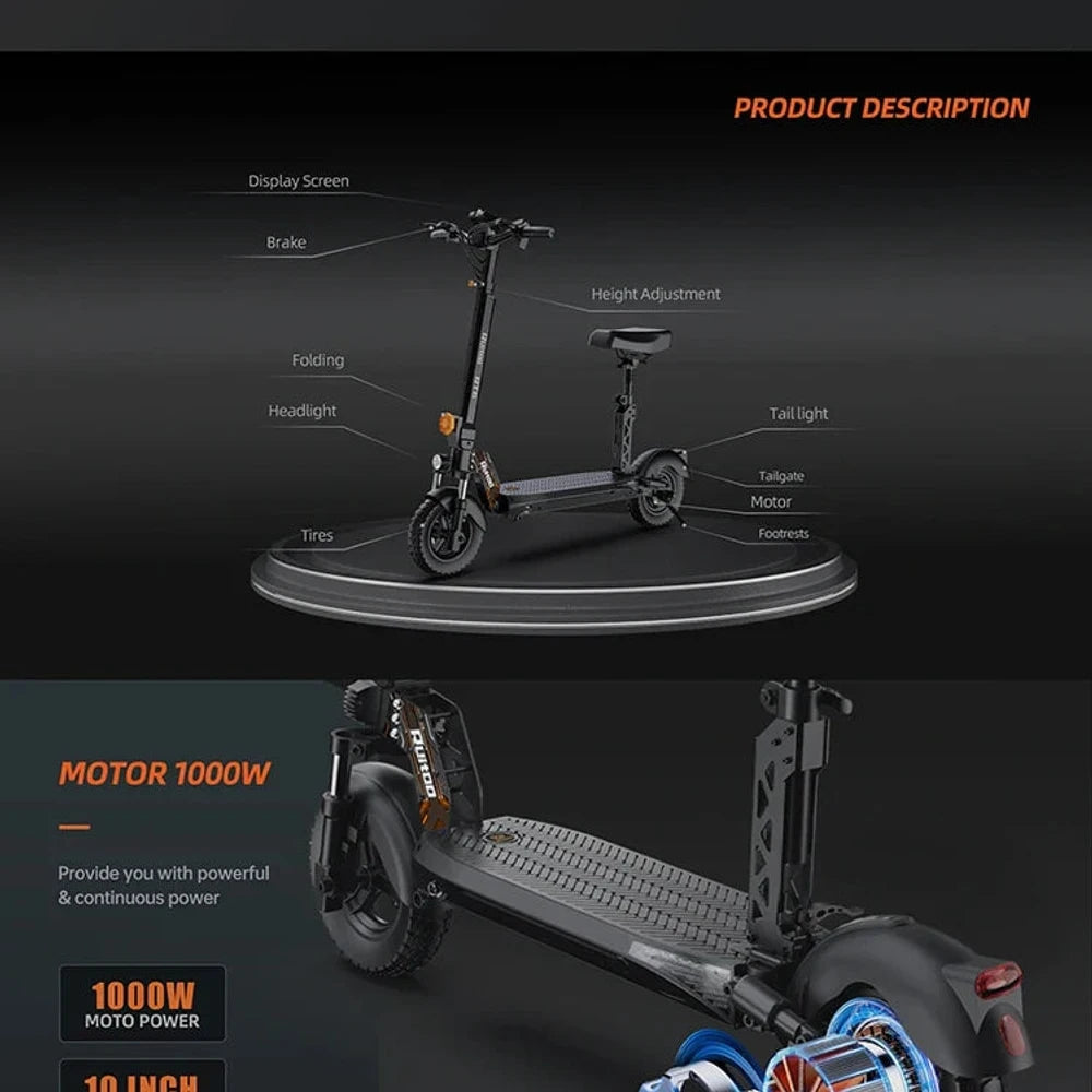eBike Boys RT6 1000W Electric Scooter - 48V, 40-50km Range