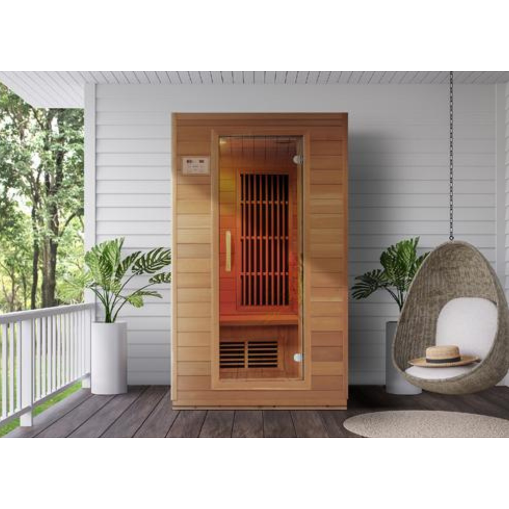 Blisspod, Vienna, Far Infrared Sauna Canadian Hemlock Very Low EMF Sauna, 4 Heaters – 2 Persons