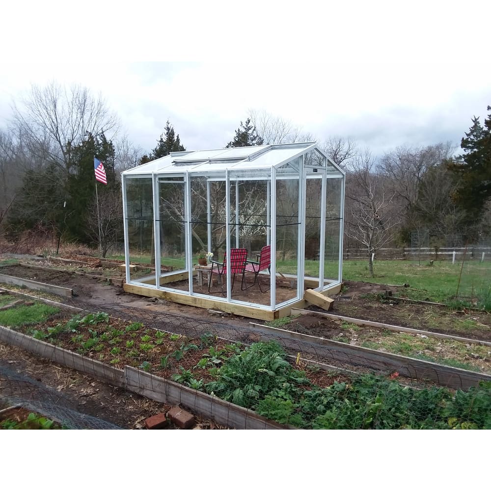 Janco Palmetto 8 x 10 ft Aluminum Greenhouse Kit | Glass or Polycarbonate, 120 mph Wind Rating, Made in USA