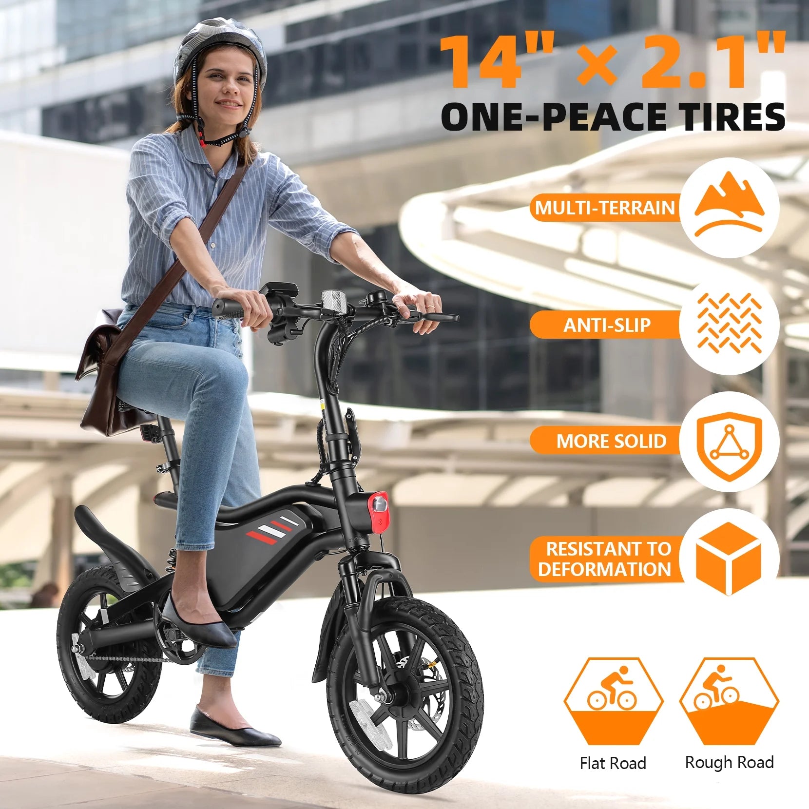 350W Foldable Electric Bike for Adults, 14" Small E-Bike, LCD, Full Suspension, 48V 7.8Ah Electric Cycle for Adult UL 2849