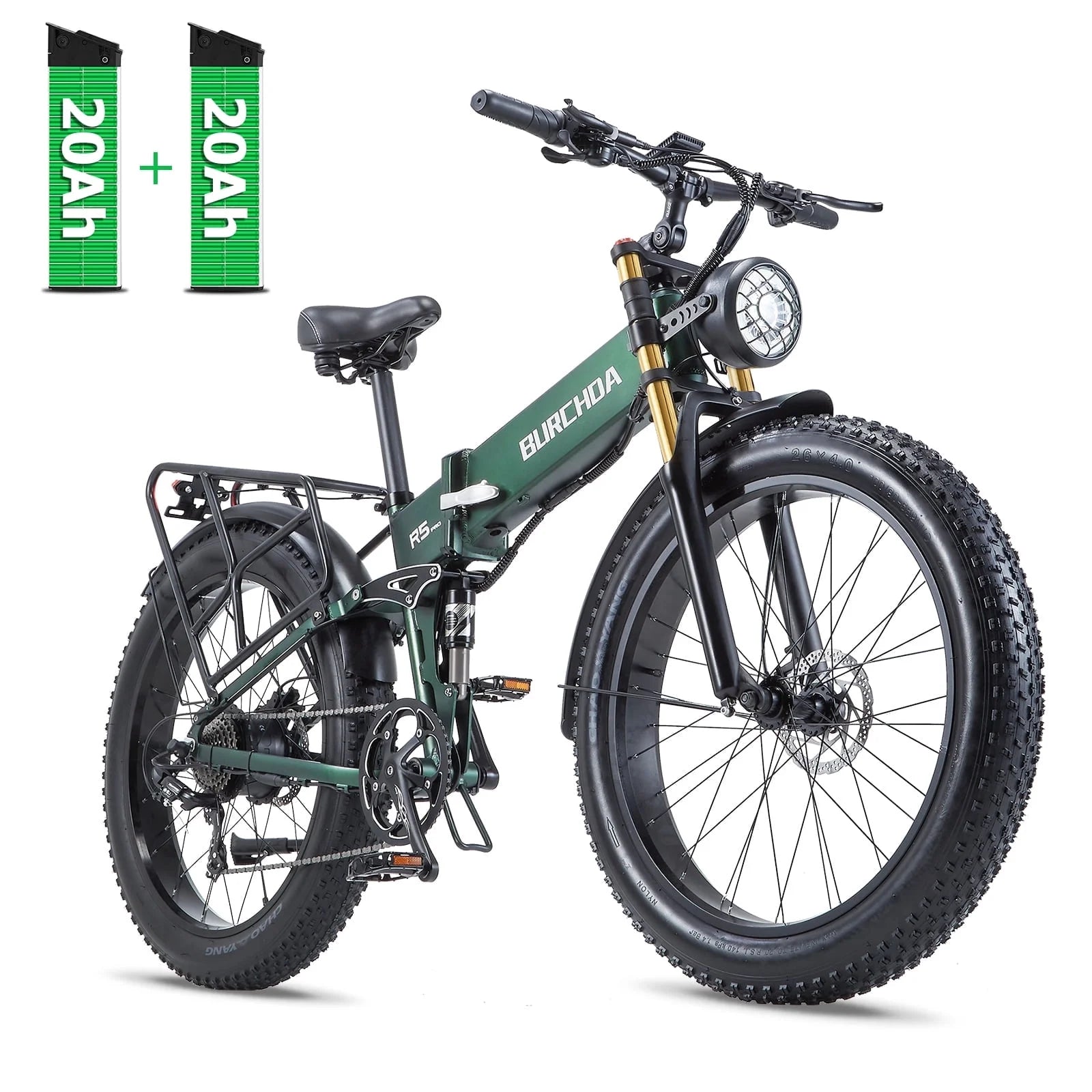 Folding Electric Bike for Adult 26'', 1000W UL2849 48V 40Ah Removable Battery Fat Tire E-Mountain Bike up to 30MPH Long Range off Road Ebike Beach Snow Dual Hydraulic&Brakes Electric Bicycle