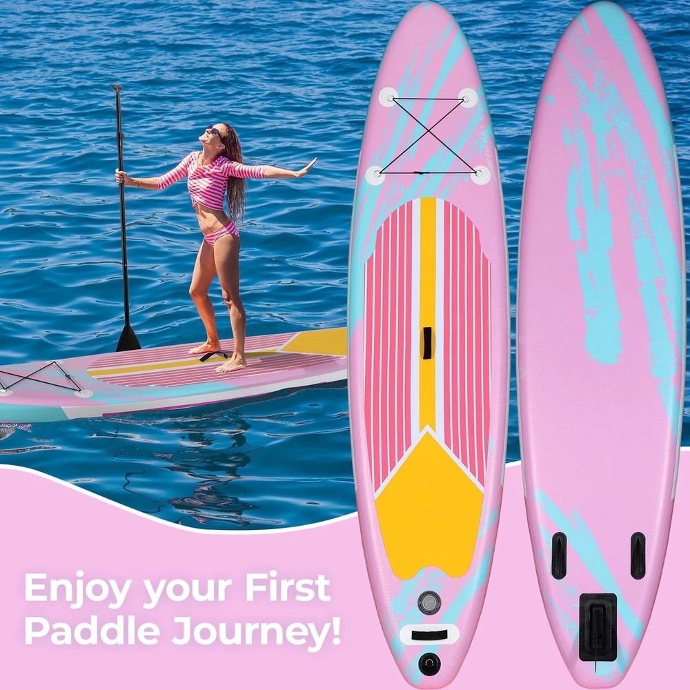 11' Inflatable Stand up Paddle Board 6" Thick with Premium SUP Paddle Board Accessories for All Skill Levels , Pink