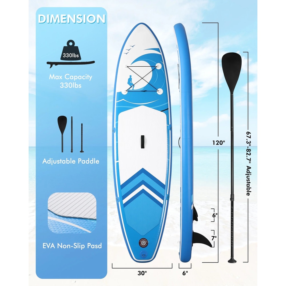 Inflatable Paddle Board Stand up Paddle Board 6 in Thick with Sup Accessories and Carry Bag and Fast Pumping for Adults and Youth