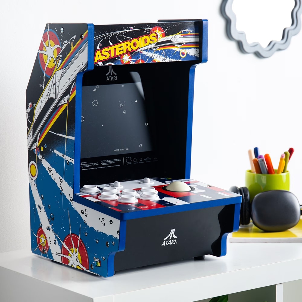 Arcade Classics Atari Asteroids Counter Series Game Machine with 8" Screen and 5 Games