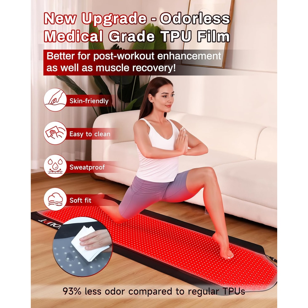 72"X33.3" Medical-Grade TPU Red Light Therapy Mat for Full Body Pain Relief, FSA&HSA Eligible Infrared Light Therapy Blanket for Home Use