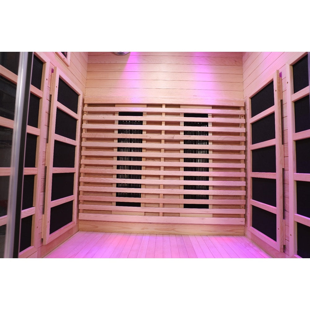 Blisspod | Venetian | Full Spectrum Indoor Premium Canadian Hemlock Low EMF Sauna | 10 Heaters | Chromotherapy & Reflexology | 2 Person
