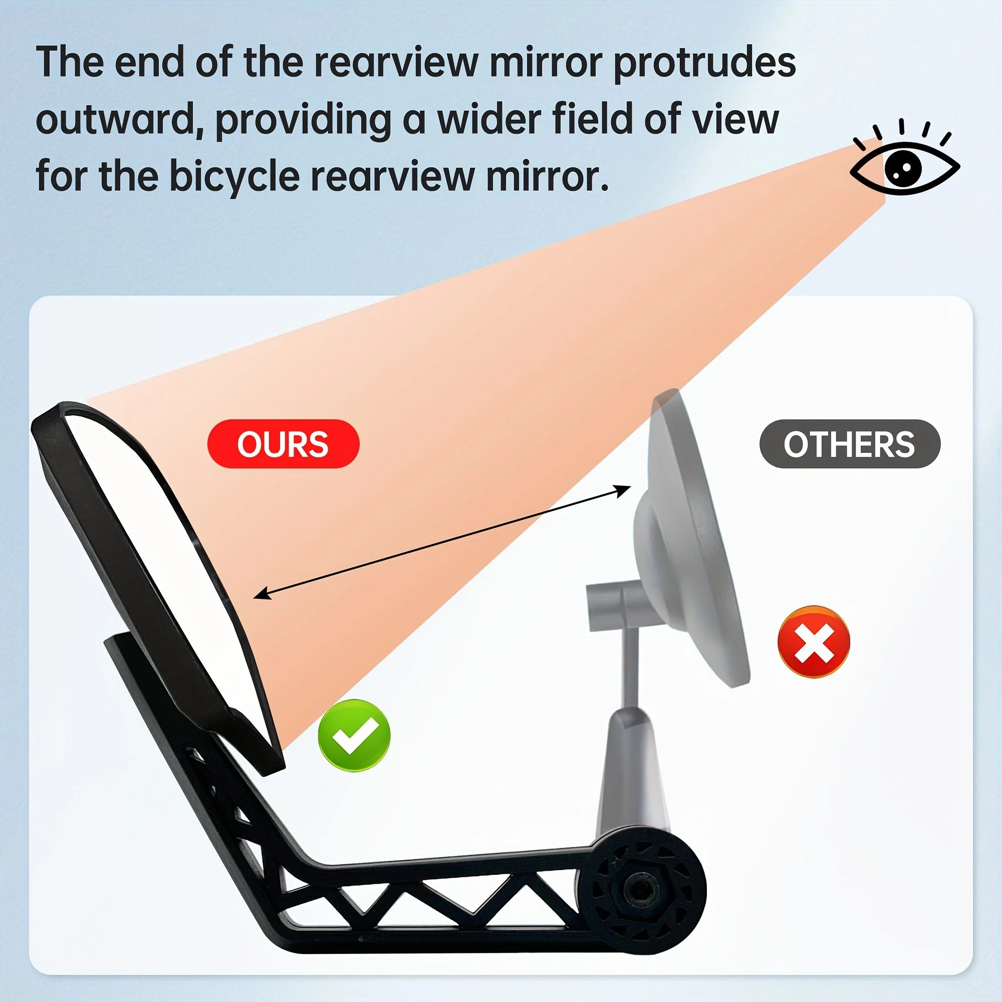 Bike Mirror, HD Glass Bicycle Mirrors for Handlebar Mount, Adjustable Bar End Bike Rear View Mirror, Scratch Resistant Handlebar