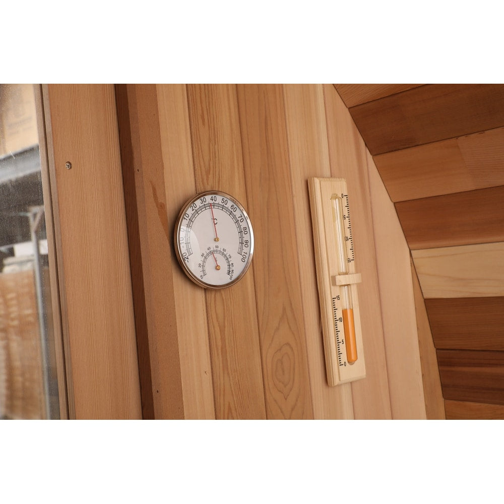 Blisspod | Prague | Canadian Red Cedar Outdoor Steam Barell Sauna | Full Glass Back