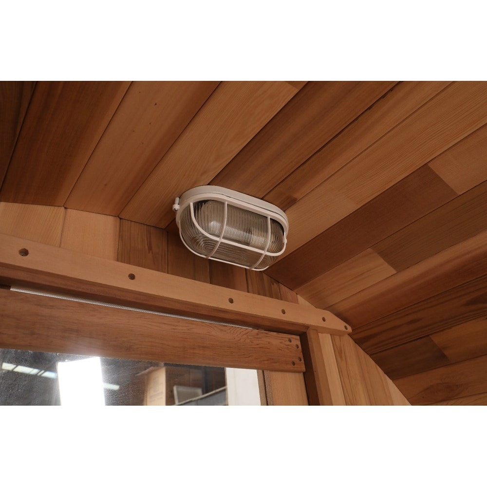Blisspod | Prague | Canadian Red Cedar Outdoor Steam Barell Sauna | Full Glass Back