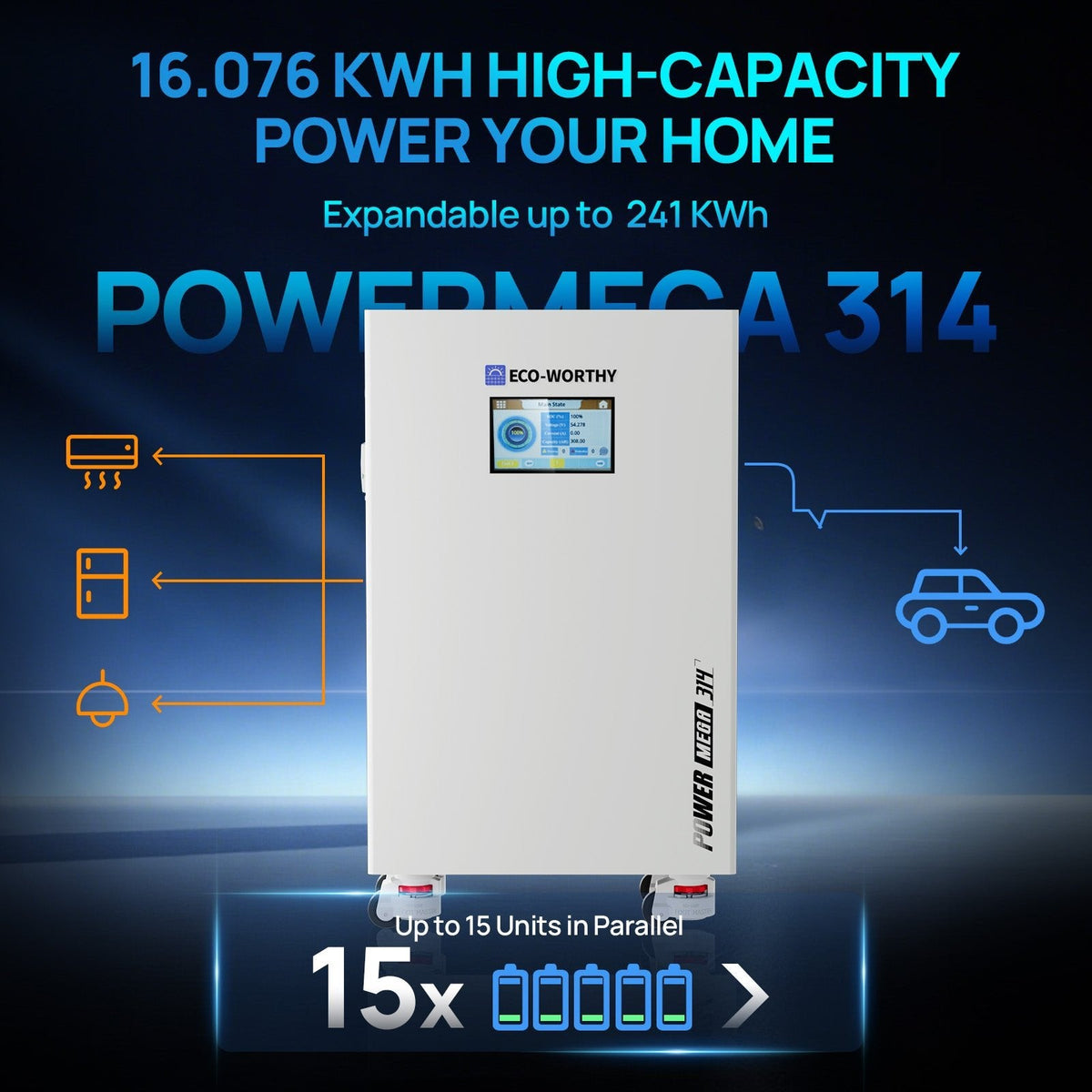 ECO-WORTHY PowerMega 314 51.2V 314Ah Battery - view 4