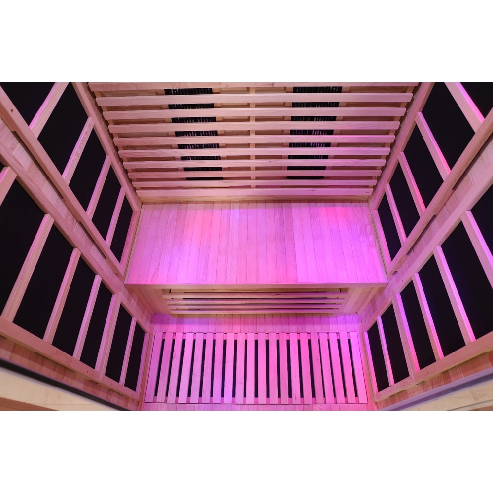 Blisspod | Venetian | Full Spectrum Indoor Premium Canadian Hemlock Low EMF Sauna | 10 Heaters | Chromotherapy & Reflexology | 2 Person