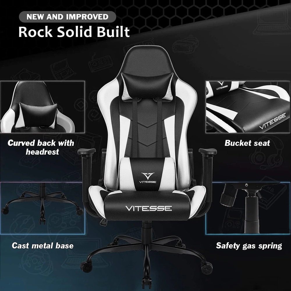 Ergonomic Adult Gamer Chair, 330 Lb Computer Chair, Racing Gaming Office Chair, Gamer Height Adjustable Swivel Chair with Lumbar Support and Headrest