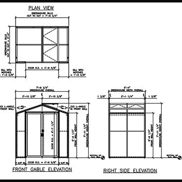 Janco Sago 5 x 8 ft Aluminum Glass Greenhouse Kit | Double Door, 100 mph Wind Rating, Lifetime Warranty