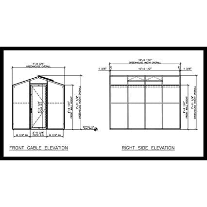 Janco Palmetto 8 x 10 ft Aluminum Greenhouse Kit | Glass or Polycarbonate, 120 mph Wind Rating, Made in USA
