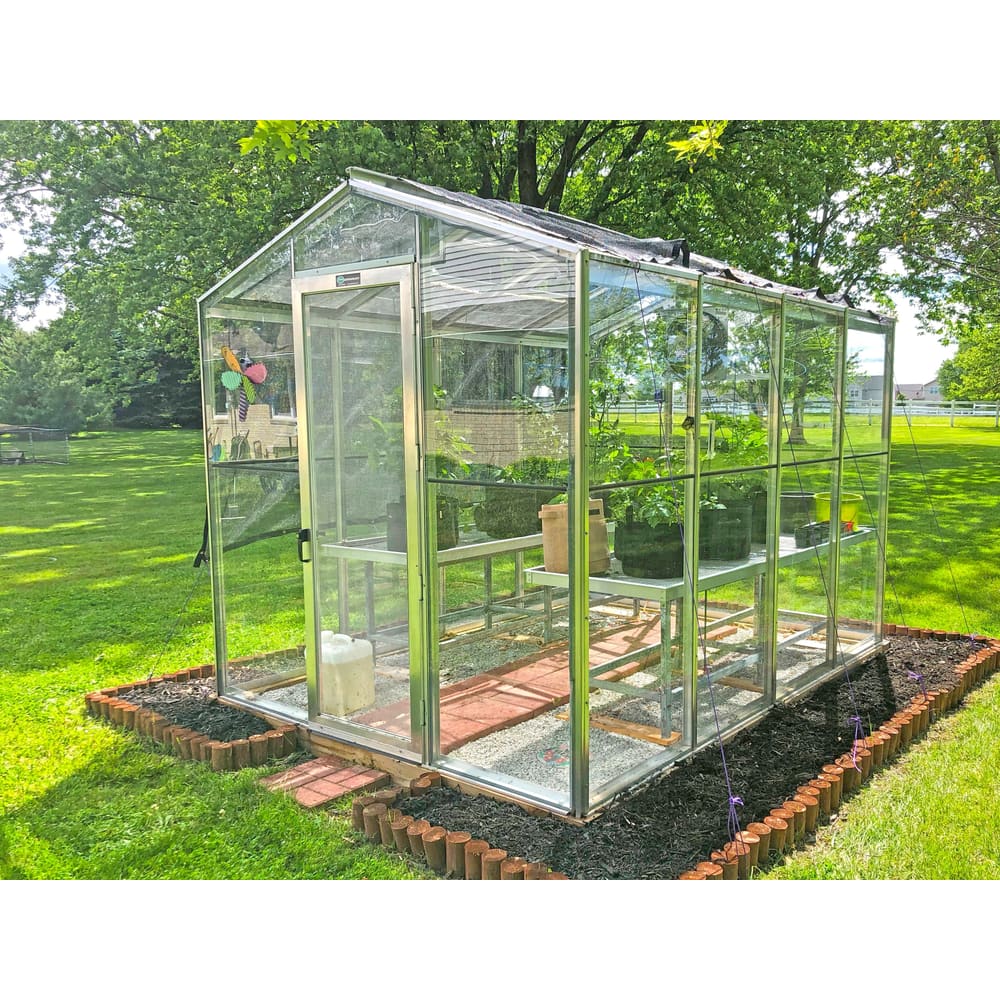 Janco Palmetto 8 x 10 ft Aluminum Greenhouse Kit | Glass or Polycarbonate, 120 mph Wind Rating, Made in USA
