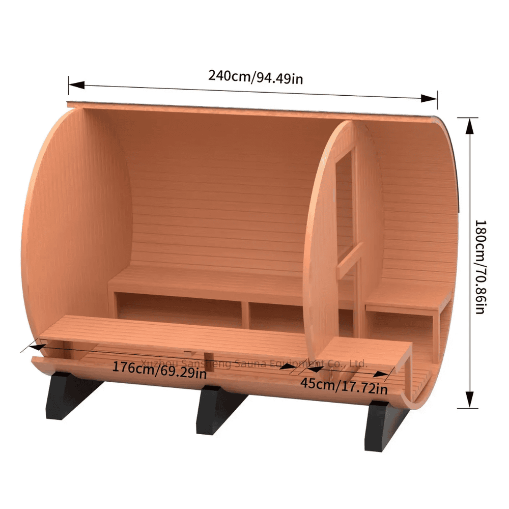 Handmade Western Red Cedar Electric Sauna | Electric Heater, Bench Seating, Home Wellness