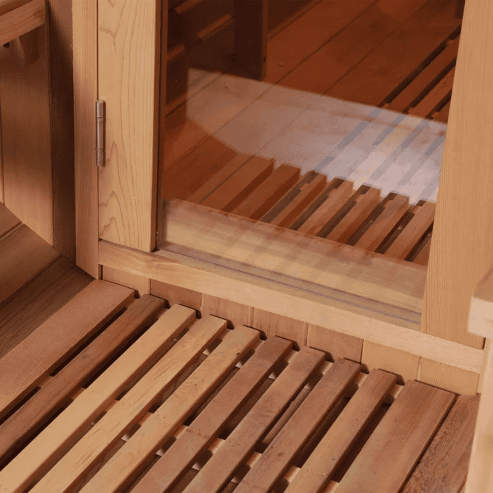 Handmade Western Red Cedar Electric Sauna | Electric Heater, Bench Seating, Home Wellness