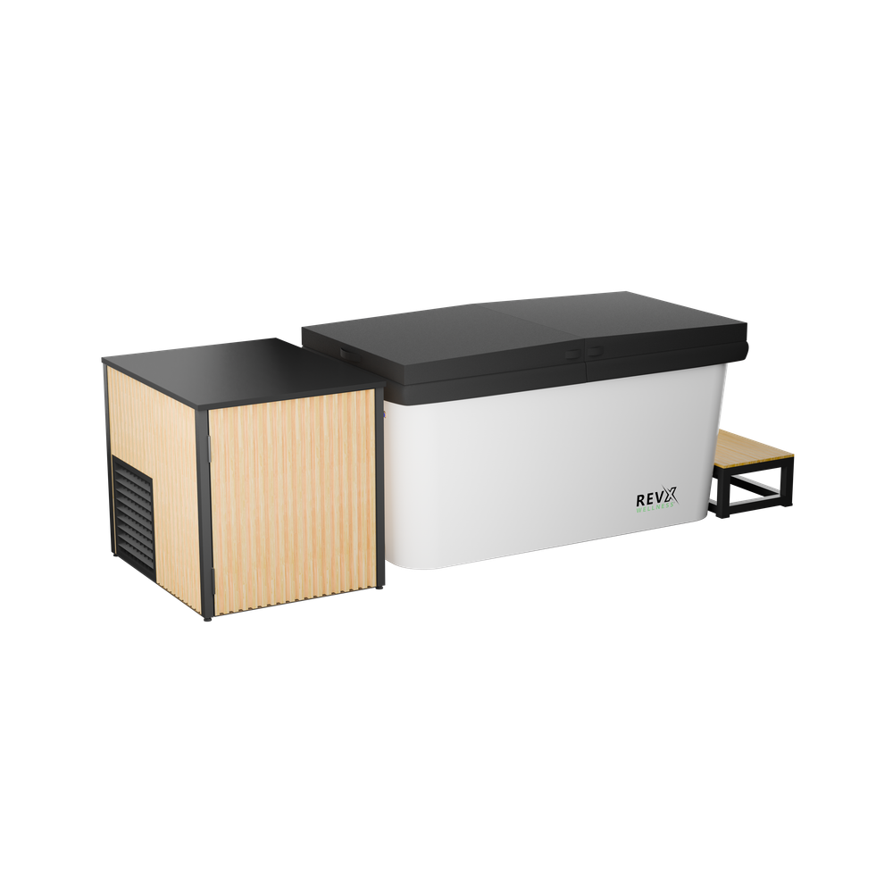 RevX Acrylic X Tub Cold Plunge + LUX High Performance Chiller and Filtration System