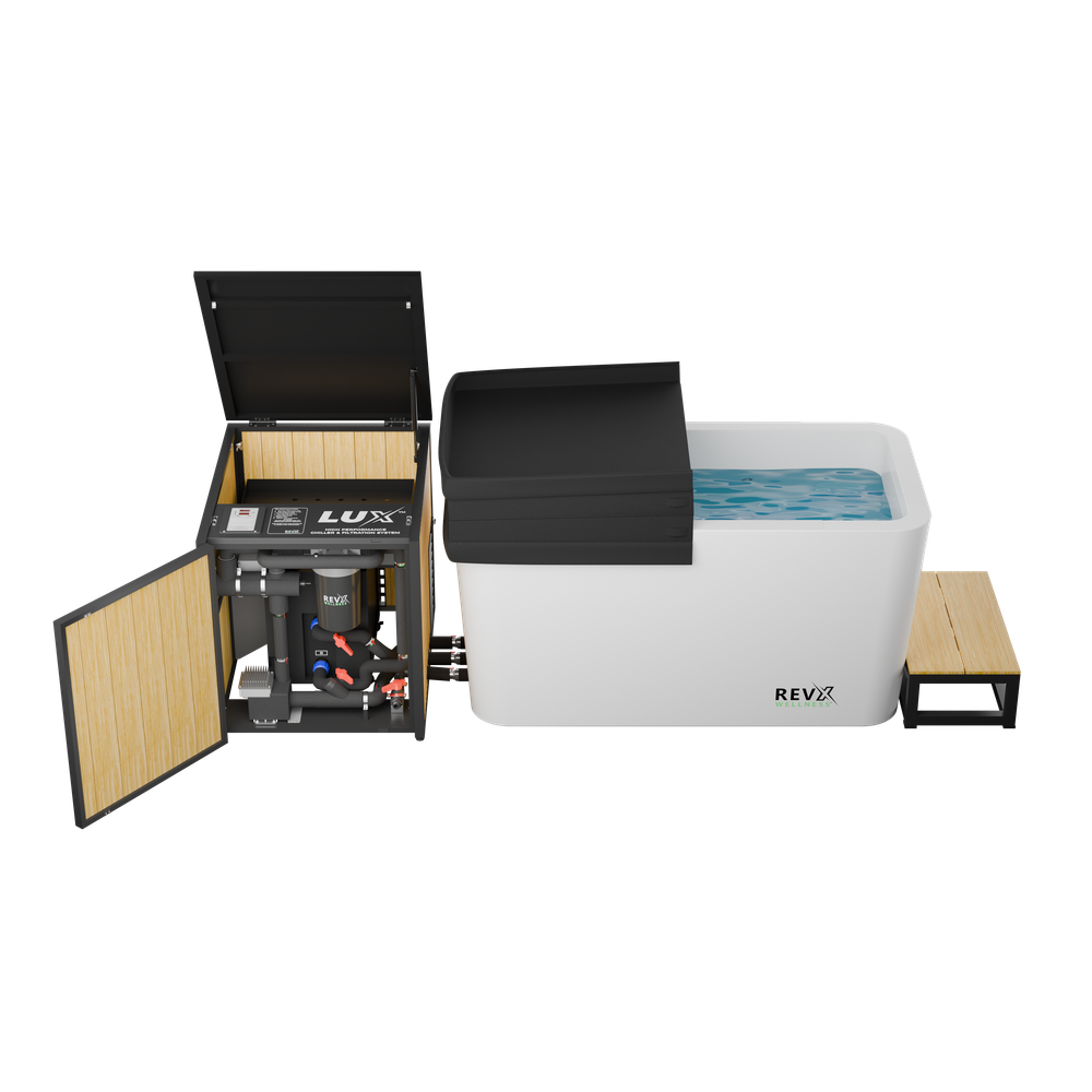 RevX Acrylic X Tub Cold Plunge + LUX High Performance Chiller and Filtration System